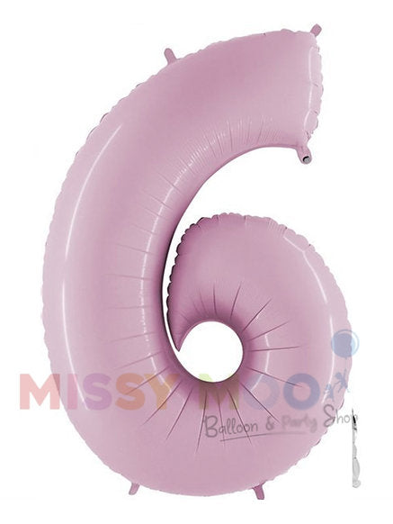 Helium Big Number Balloons in Helium Pink 0-9