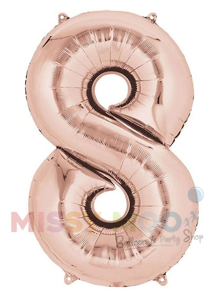 Helium Big Number Balloon in Rose Gold 0-9