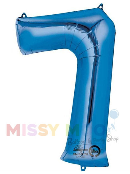 Helium Big Number Balloons in Blue 0-9