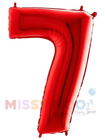 Helium Big Number Balloons in Red 0-9