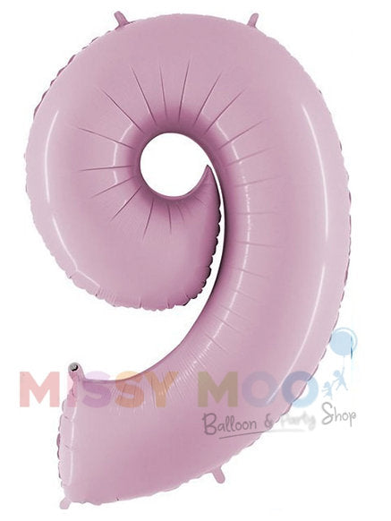 Helium Big Number Balloons in Helium Pink 0-9
