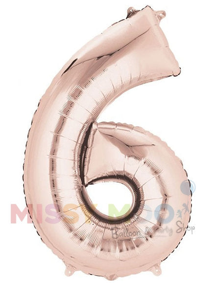 Helium Big Number Balloon in Rose Gold 0-9