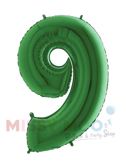 Helium Big Number Balloons in Green 0-9