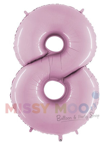 Helium Big Number Balloons in Helium Pink 0-9