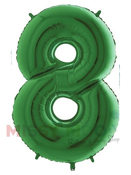 Helium Big Number Balloons in Green 0-9