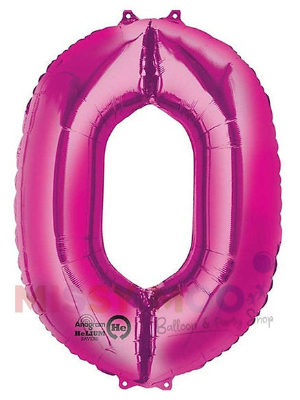 Helium Big Number Balloons in Magenta 0-9 Personalised