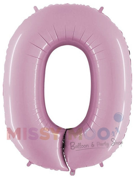 Helium Big Number Balloons in Helium Pink 0-9
