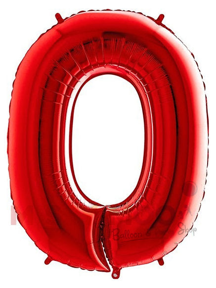 Helium Big Number Balloons in Red 0-9
